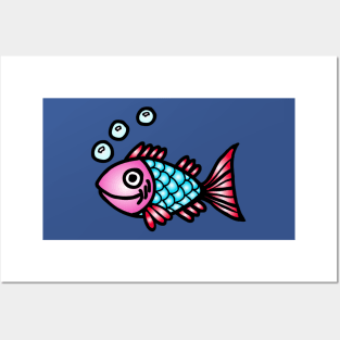 Swim Little Fishy Posters and Art